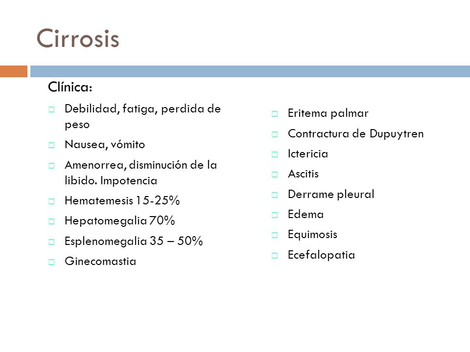 Perdida de peso por cirrosis